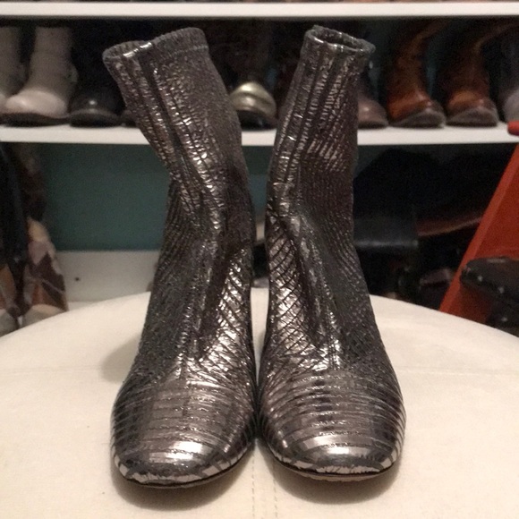 Isabel Marant Datsy Metallic Leather Ankle Boots - Picture 3 of 4